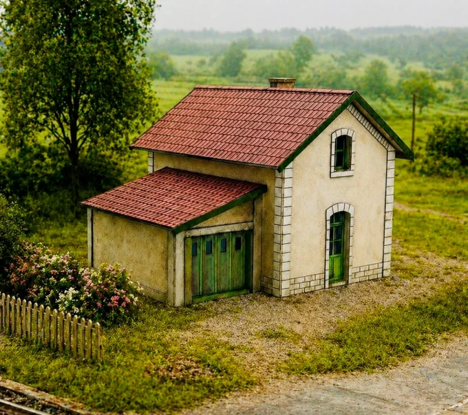 Maison de garde-barrière modernisée – HO 1/87