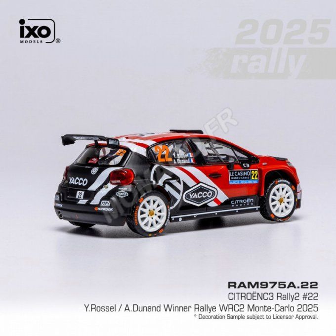 CITROËN C3 RALLY2 22 ROSSEL/DUNAND WRC RALLYE MONTE-CARLO 2025