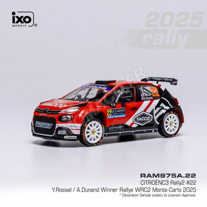 CITROËN C3 RALLY2 22 ROSSEL/DUNAND WRC RALLYE MONTE-CARLO 2025