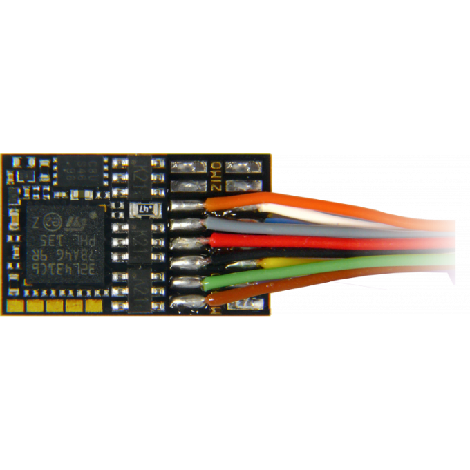 Décodeur de traction non-sonore 6 fonctions avec interface 8 broches câblée
