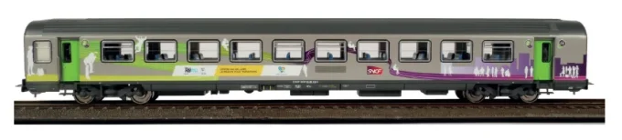 Set de 2 voitures Corail VTU REMI intercités, A10tuh + B11tu - Piko 97134 - HO 1/87 - SNCF - Ep VI -