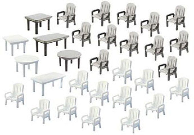 24 Chaises+ 6 tables de jardin