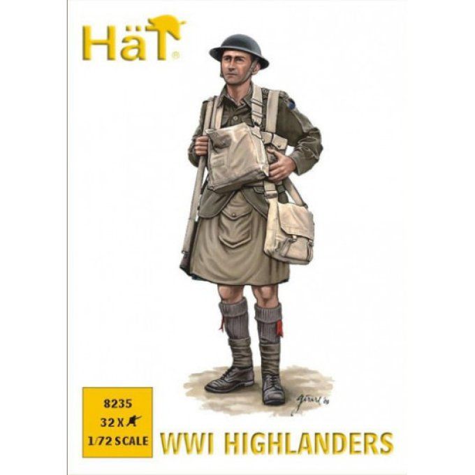 Highlanders 1/72, 1ère Guerre Mondiale. 32 figurines à peindre.