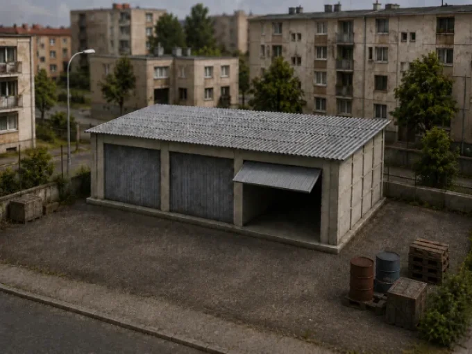 Garages préfabriqués en béton – HO 1/87