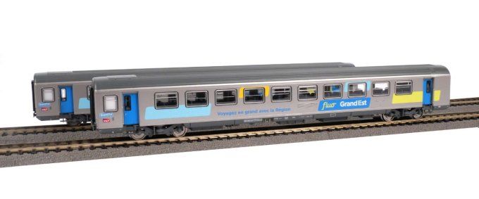 Coffret BB 26000 Fluo Grand Est + 2 voitures Corail Fluo Grand Est - Piko 97949 - HO 1/87 - SNCF - E
