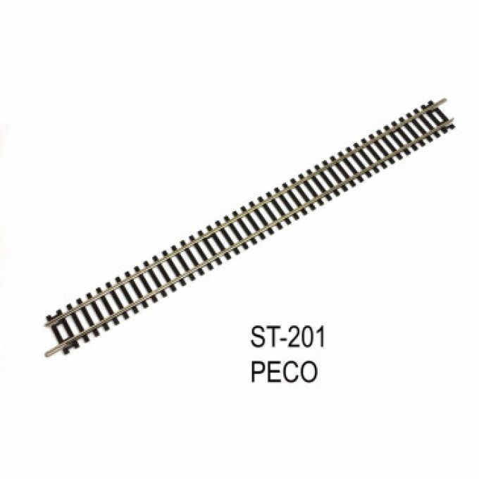 Rail droit 335 mm traverses bois Peco ST201 - HO : 1/87 - Code 100
