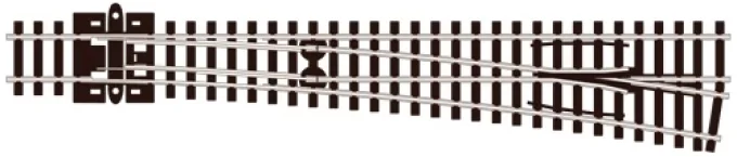 Aiguillage long N code 80 Electrofrog à droite PECO-SLE388