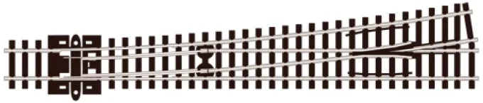 Aiguillage long N code 80 Electrofrog à gauche PECO-SLE389
