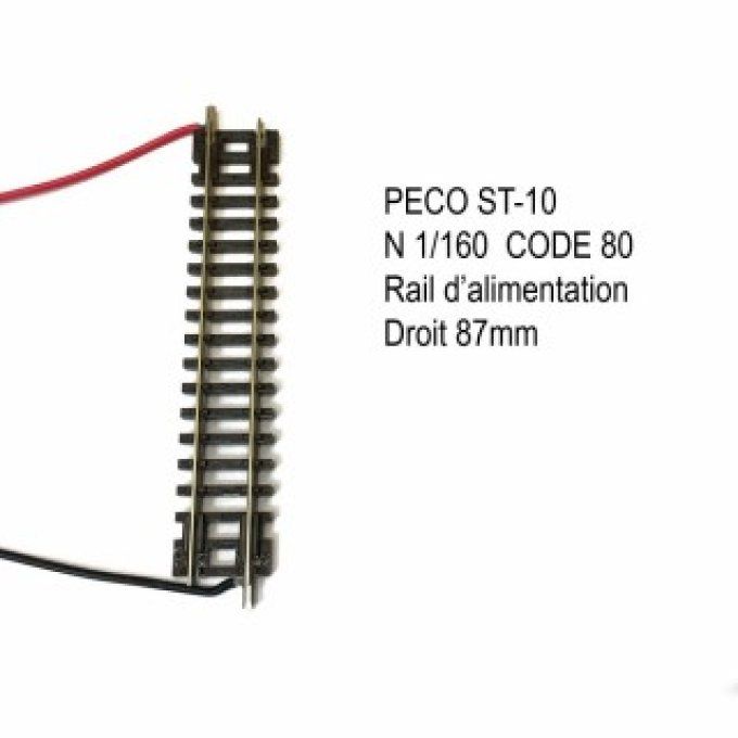 Rail droite 87mm d'alimentation code 80 -N-1/160-PECO ST-10